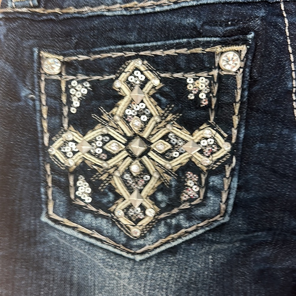 MISS ME Girls embellished jeans size 8 skinny leg - Picture 9 of 14